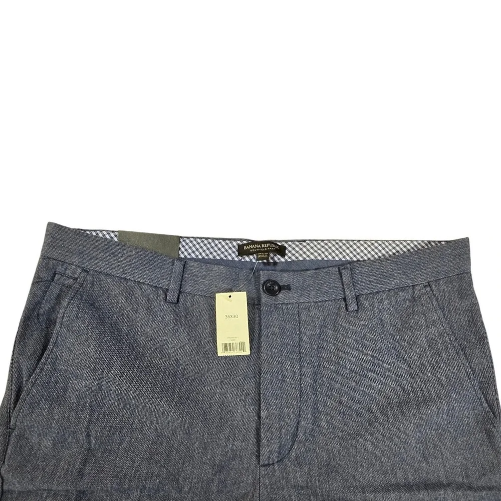 2015 DEADSTOCK NEW Banana Republic Men's Kentfield Pant Slim Fit Blue Size 36x30